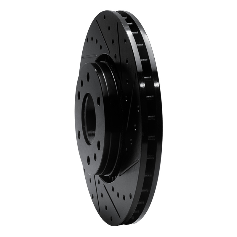 Buick Rainier Brake Rotor (1) - Front Right - R1 Concepts - Drilled & Slotted - Black - `02-`09